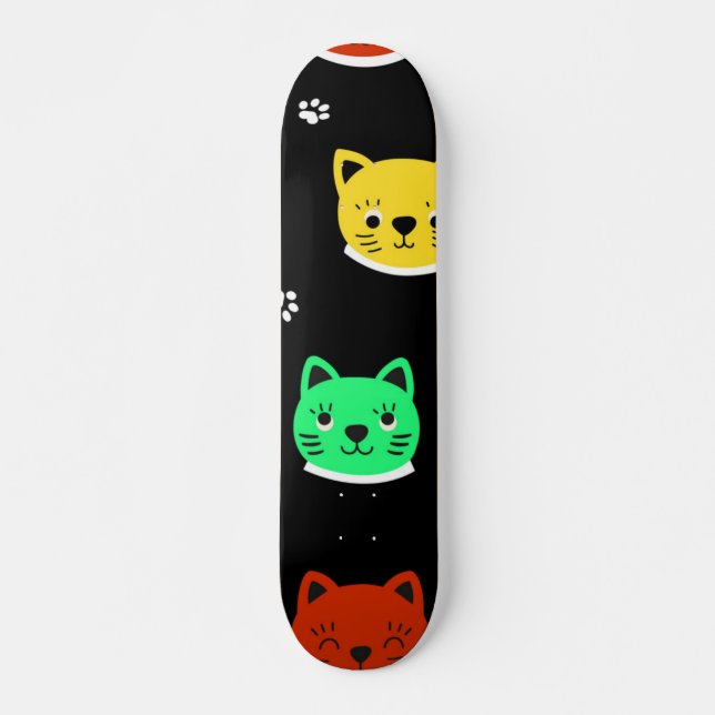 Cat mönster mini skateboard bräda 18,5 cm (Framsida)