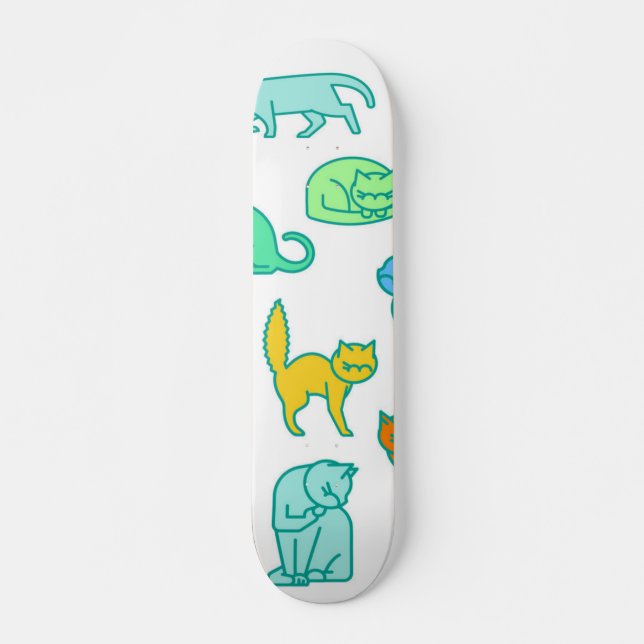 Cat mönster mini skateboard bräda 18,5 cm (Framsida)