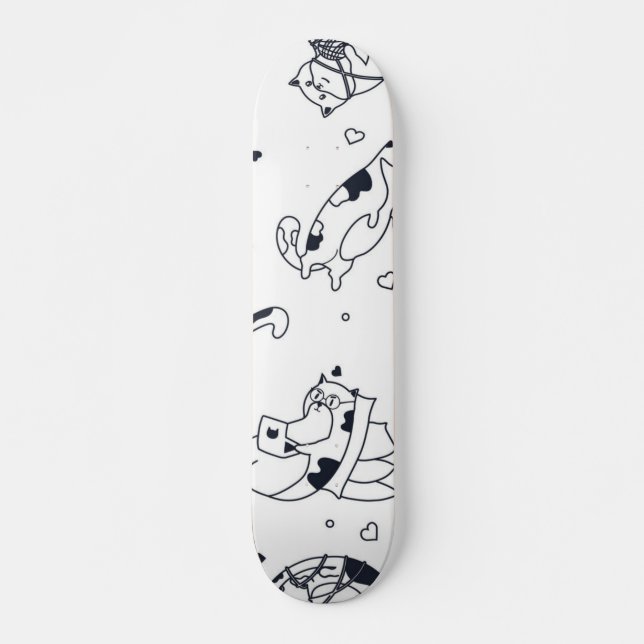 Cat mönster mini skateboard bräda 18,5 cm (Framsida)