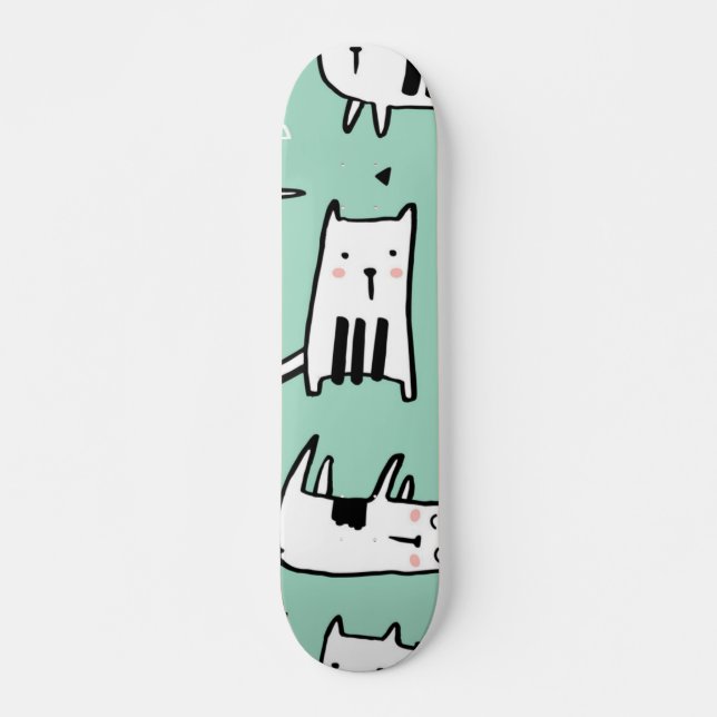 Cat mönster mini skateboard bräda 18,5 cm (Framsida)