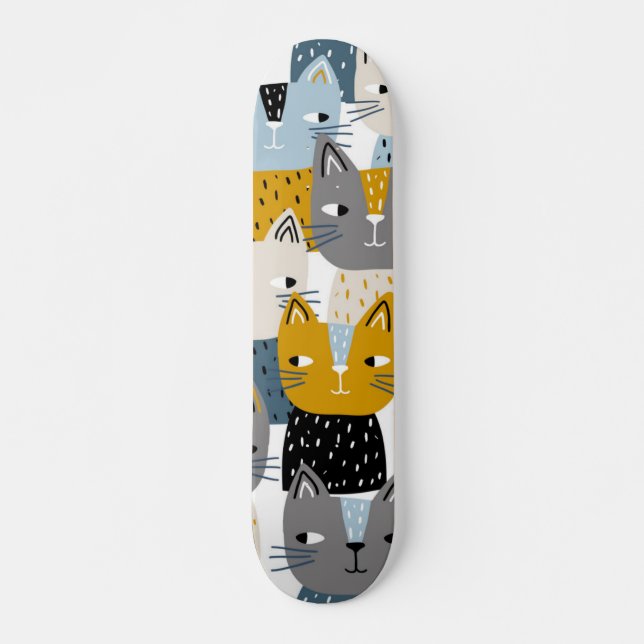 Cat mönster mini skateboard bräda 18,5 cm (Framsida)
