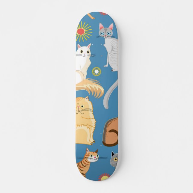 Cat mönster mini skateboard bräda 18,5 cm (Framsida)