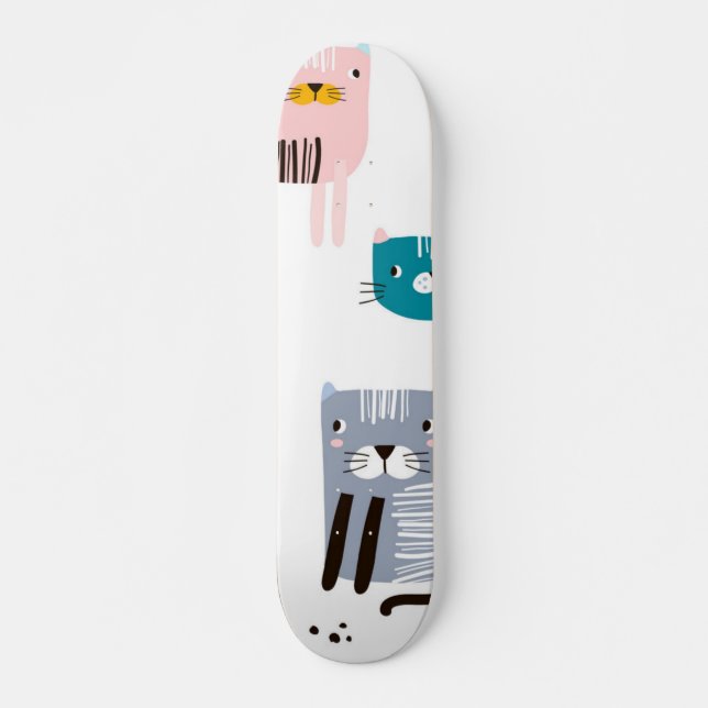 Cat mönster mini skateboard bräda 18,5 cm (Framsida)