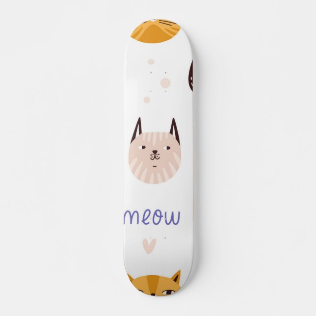 Cat mönster mini skateboard bräda 18,5 cm (Framsida)