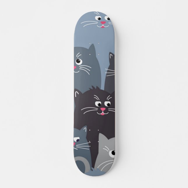 Cat mönster mini skateboard bräda 18,5 cm (Framsida)