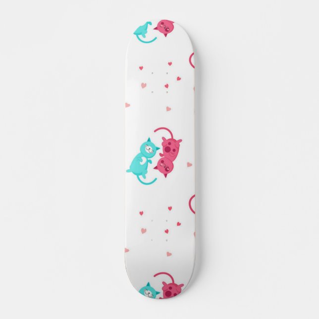 Cat mönster mini skateboard bräda 18,5 cm (Framsida)