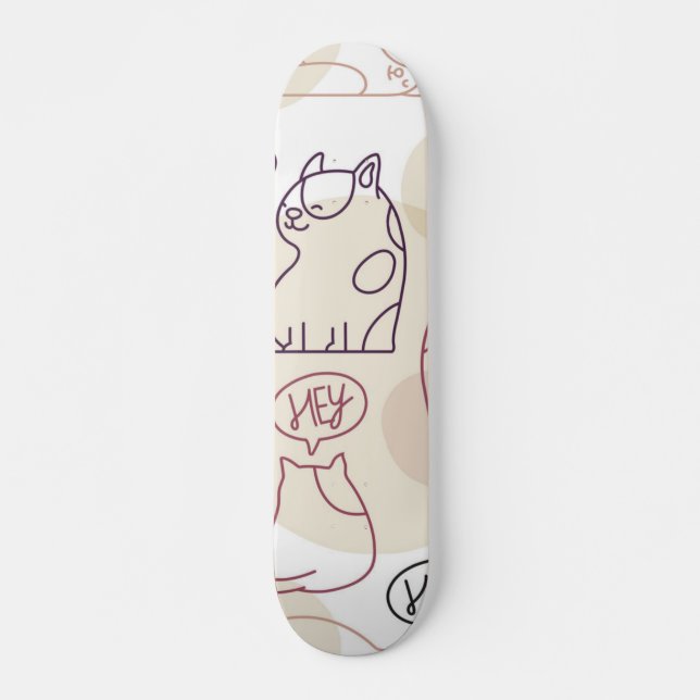 Cat mönster mini skateboard bräda 18,5 cm (Framsida)