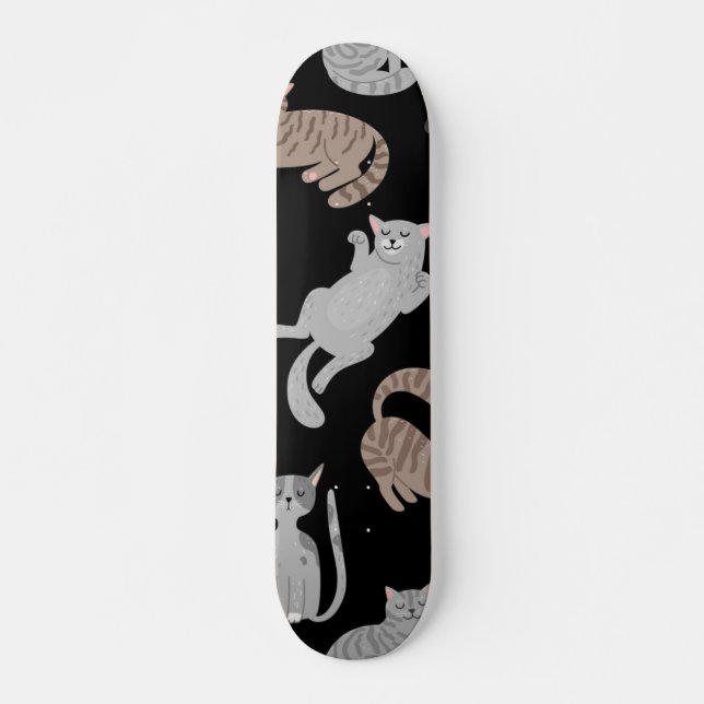 Cat mönster mini skateboard bräda 18,5 cm (Framsida)