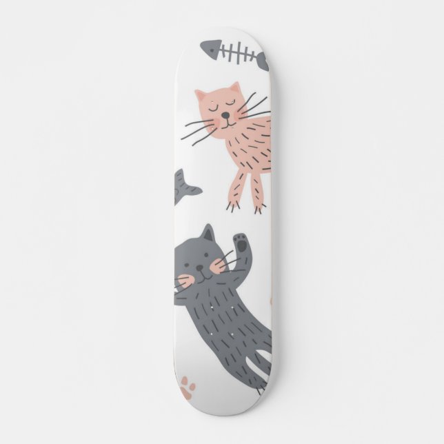 Cat mönster mini skateboard bräda 18,5 cm (Framsida)