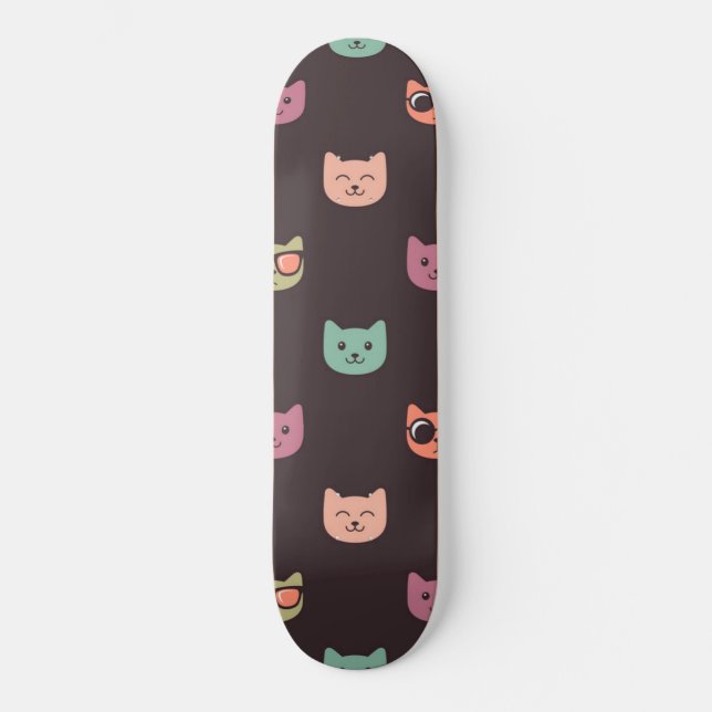 Cat mönster mini skateboard bräda 18,5 cm (Framsida)