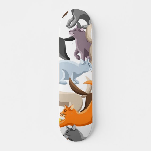 Cat mönster mini skateboard bräda 18,5 cm (Framsida)