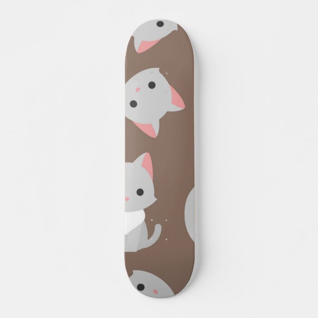 Cat mönster mini skateboard bräda 18,5 cm (Framsida)
