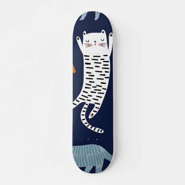 Cat mönster mini skateboard bräda 18,5 cm (Framsida)
