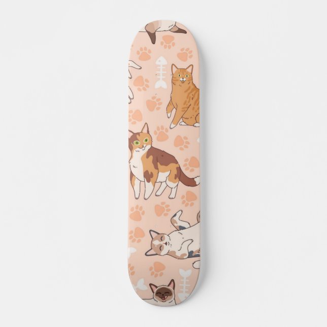 Cat mönster mini skateboard bräda 18,5 cm (Framsida)