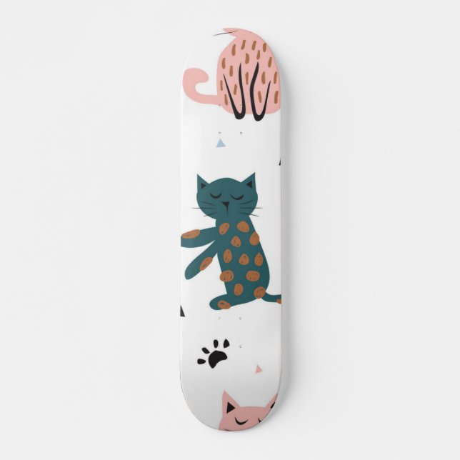 Cat mönster mini skateboard bräda 18,5 cm (Framsida)