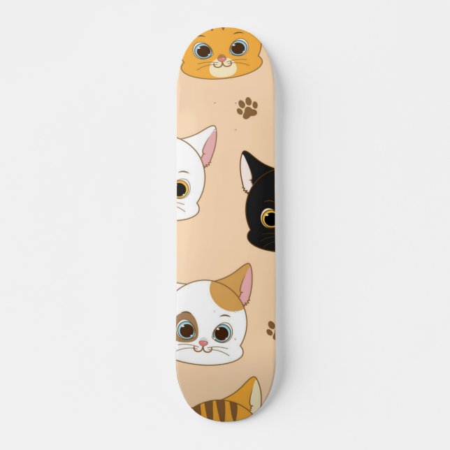 Cat mönster mini skateboard bräda 18,5 cm (Framsida)