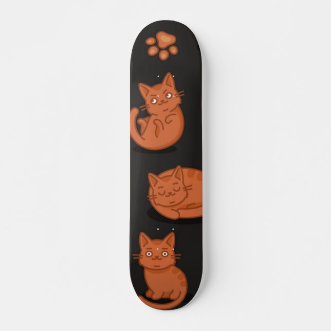 Cat mönster mini skateboard bräda 18,5 cm (Framsida)