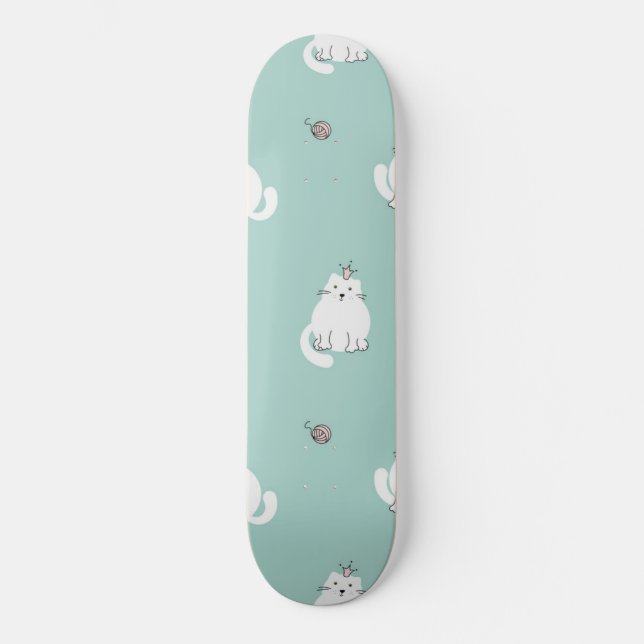 Cat mönster mini skateboard bräda 18,5 cm (Framsida)