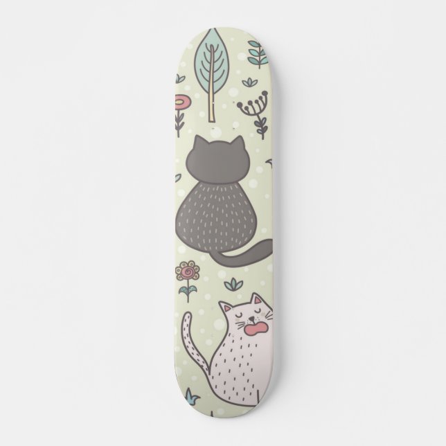 Cat mönster mini skateboard bräda 18,5 cm (Framsida)
