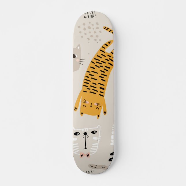 Cat mönster mini skateboard bräda 18,5 cm (Framsida)