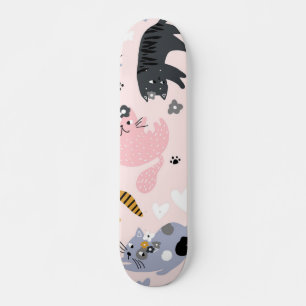 Cat mönster mini skateboard bräda 18,5 cm