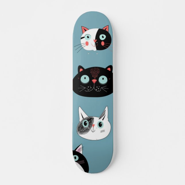 Cat mönster mini skateboard bräda 18,5 cm (Framsida)