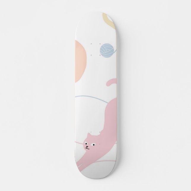 Cat mönster mini skateboard bräda 18,5 cm (Framsida)