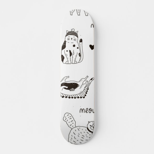 Cat mönster mini skateboard bräda 18,5 cm (Framsida)