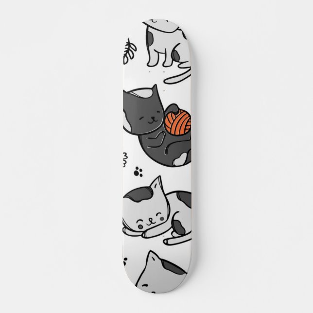 Cat mönster mini skateboard bräda 18,5 cm (Framsida)