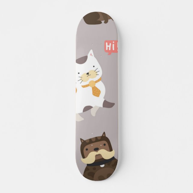 Cat mönster mini skateboard bräda 18,5 cm (Framsida)