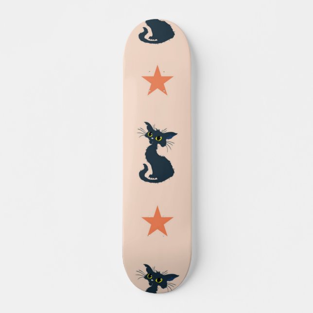 Cat mönster mini skateboard bräda 18,5 cm (Framsida)