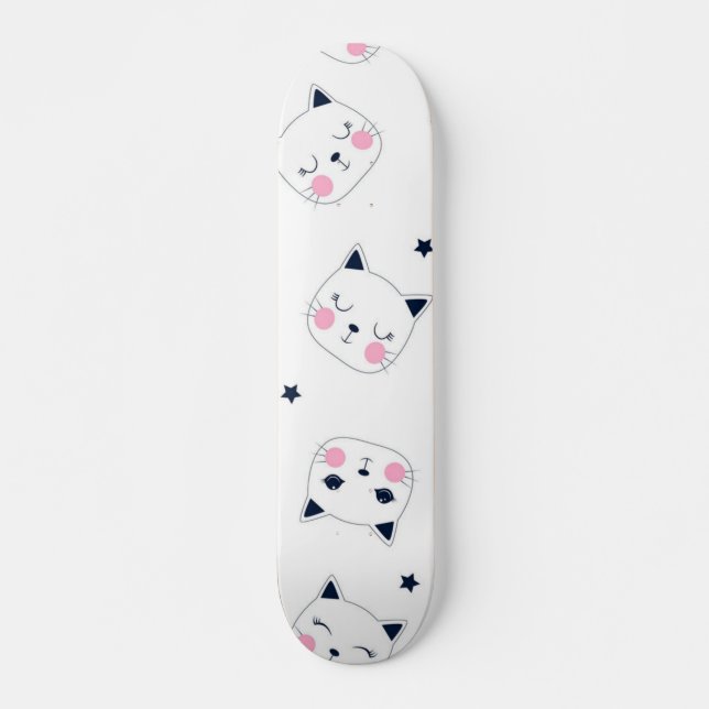Cat mönster mini skateboard bräda 18,5 cm (Framsida)