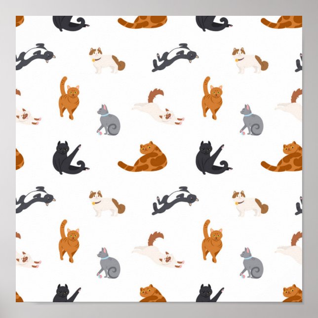 Cat mönster poster (Framsidan)