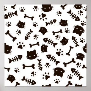 Cat mönster poster