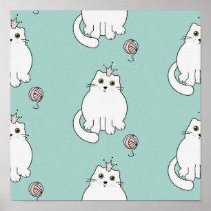 Cat mönster poster