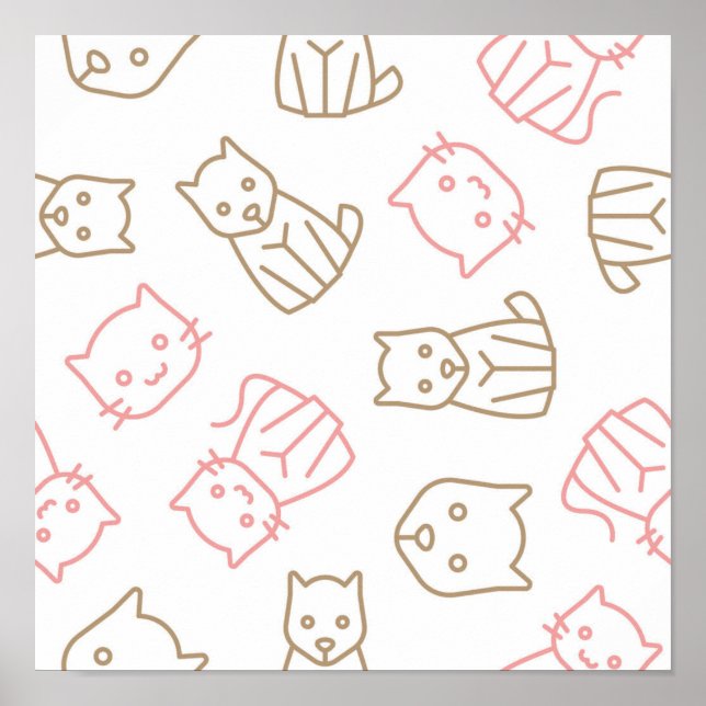 Cat mönster poster (Framsidan)