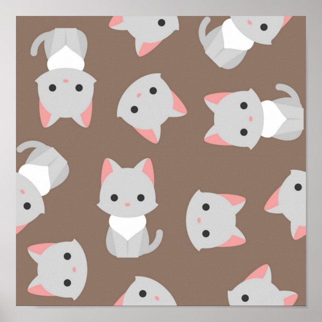 Cat mönster poster (Framsidan)