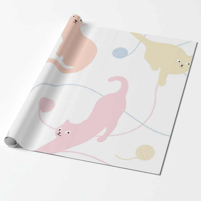 Cat mönster presentpapper (Utrullad)