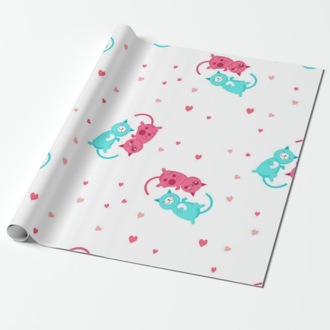 Cat mönster presentpapper (Utrullad)