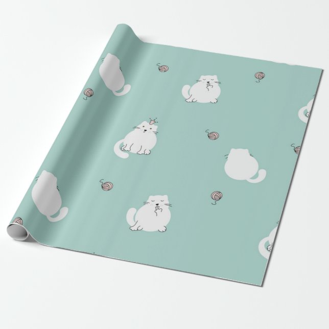 Cat mönster presentpapper (Utrullad)