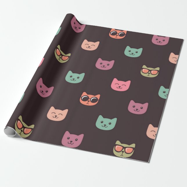 Cat mönster presentpapper (Utrullad)