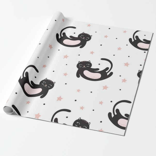 Cat mönster presentpapper (Utrullad)