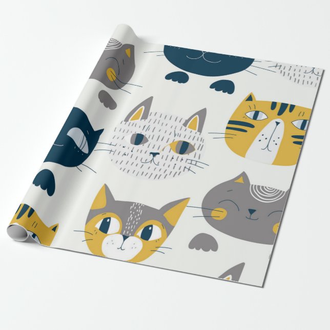 Cat mönster presentpapper (Utrullad)