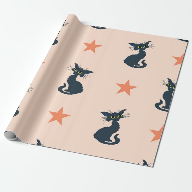 Cat mönster presentpapper (Utrullad)