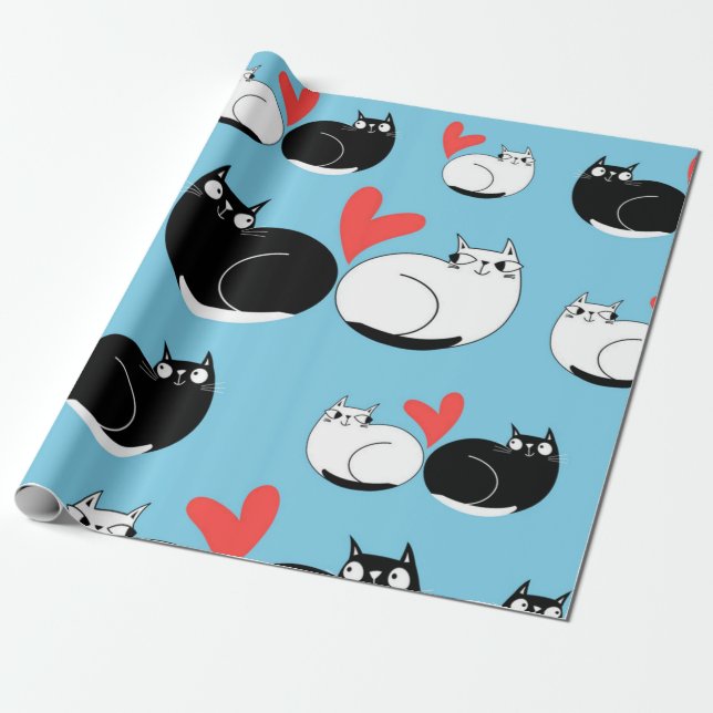 Cat mönster presentpapper (Utrullad)