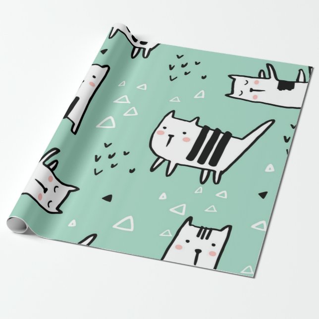Cat mönster presentpapper (Utrullad)