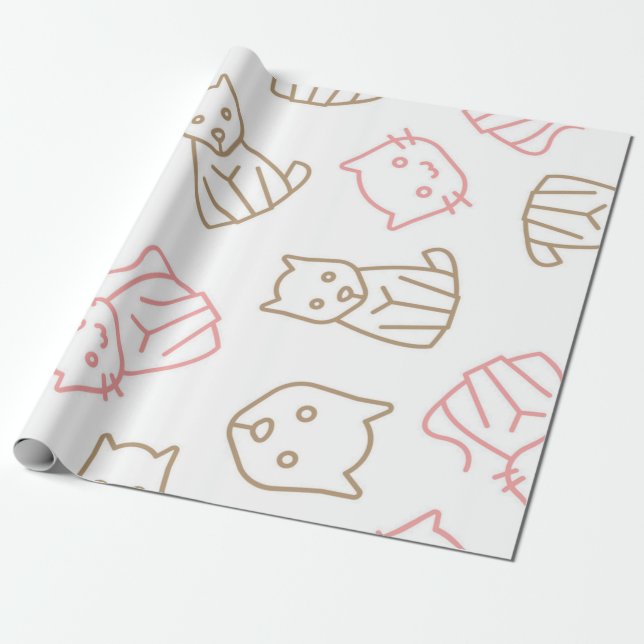 Cat mönster presentpapper (Utrullad)