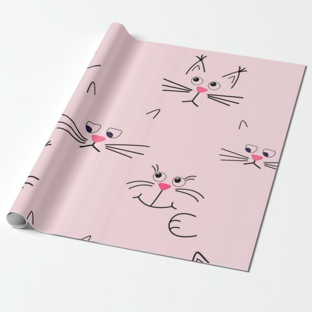 Cat mönster presentpapper (Utrullad)