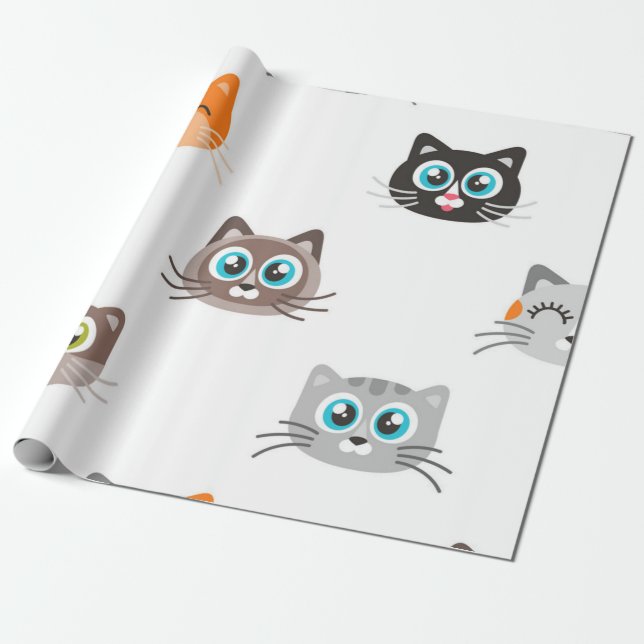 Cat mönster presentpapper (Utrullad)