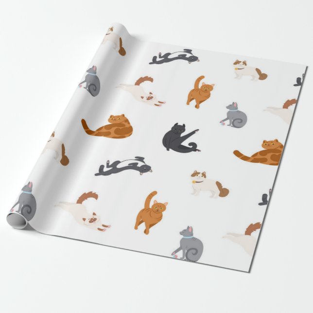 Cat mönster presentpapper (Utrullad)
